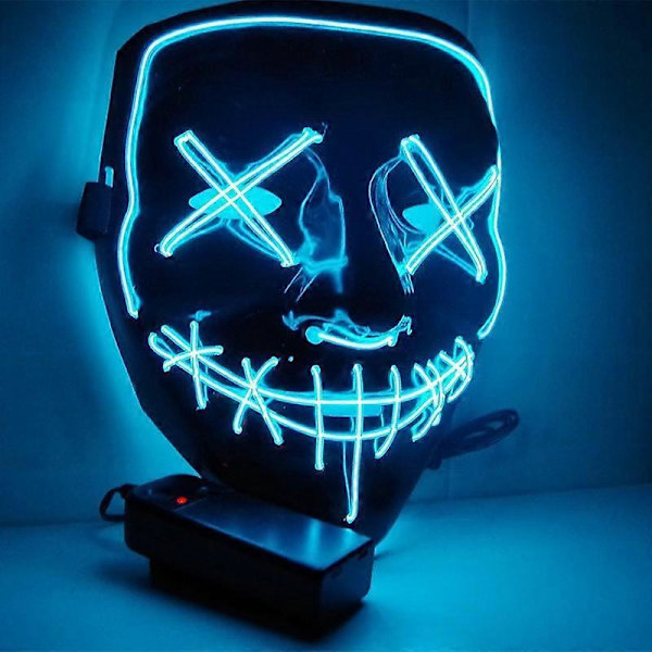 LED Lysende Sort V Maske, PVC Materiale, Sort, 20*18.5cm (7.9*7.3in)
