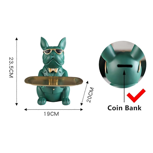 Hjemmedekorasjon, Bulldog Skulptur, Dekorasjon med Oppbevaringsfunksjon, Passer for Stue og