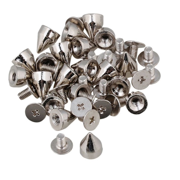 Mode Silver Punk Kon Nitar Skruvback Nagel Huvud Nitar DIY Väskor