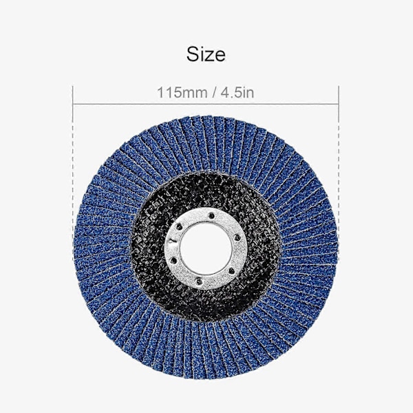20x Lamelslibeskiver 115mm i diameter Slibning 40 60 80 120 Korn Slibeskiver 4,5\" Mix
