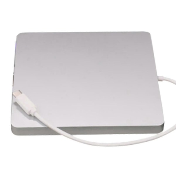 USB Ekstern Cd/dvd-drev Type C Bærbar Drevfri Cd-afspiller Til Bærbar Pc Windows, Sølv
