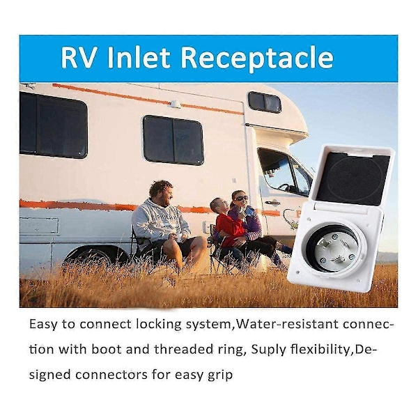 30AMP RV Strøminntak Uttak Landstrøm Kit M/Støvel Ledningsbeskytter 125V NEMA L5-30P L5-30R Hann Hunn Koblingsplugg