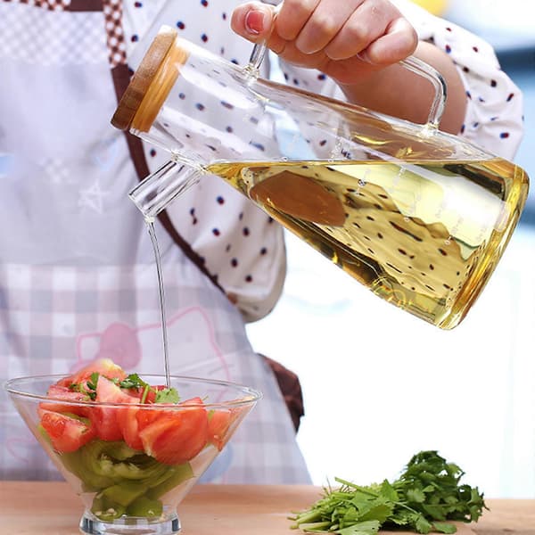 Transparent oliedispenserflaske olivenoliedispenserflaske lækagesikkert glas