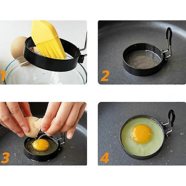 Eggkokerring i rustfritt stål Pannekakeform for stekte egg og omeletter - 4 stk MDE