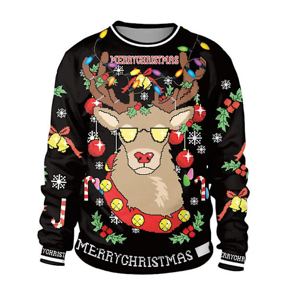 Pariskunnalle printed pitkähihainen neulepusero Miesten naisten joulujuhla pyöreä kaula Uutuus ruma neulepusero casual topit style 5 XL