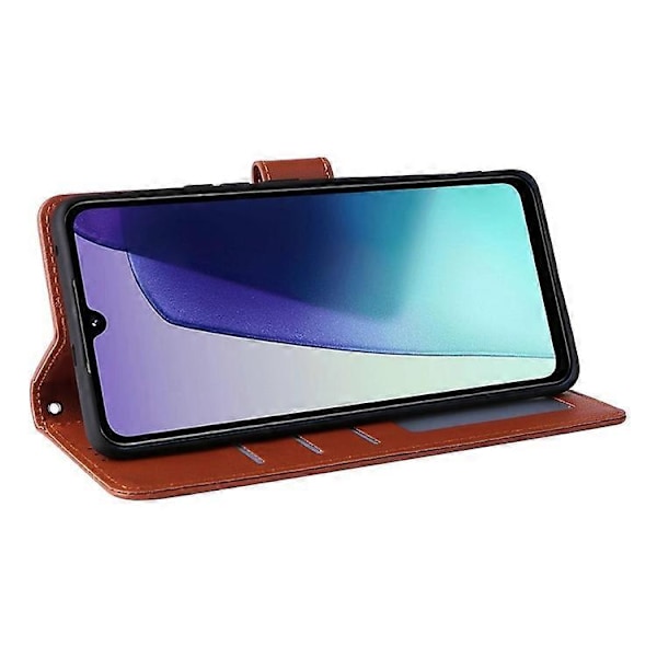 Kompatibelt Skal för Xiaomi Poco C75 4G / Redmi 14R 5G / 14C 4G Plånboksfodral Ställ Visning PU Läder Telefonskydd Brown