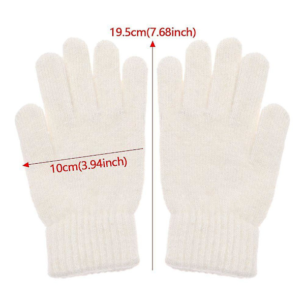 1 par vinterelastiska ylle kashmir Cykling Körhandskar Helfingerhandskar Vantar Kvinnor Män Mode Utomhusskidåkningshandskar Light grey
