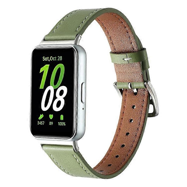 Kompatibel med Samsung Galaxy Fit3 Ægte Læder Urrem Udskiftning Green