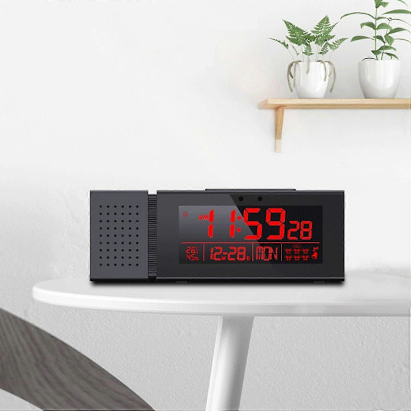 Digital Dimbar Termometerdisplay 7 Färg Nattlampa Väckarklocka Heminredning