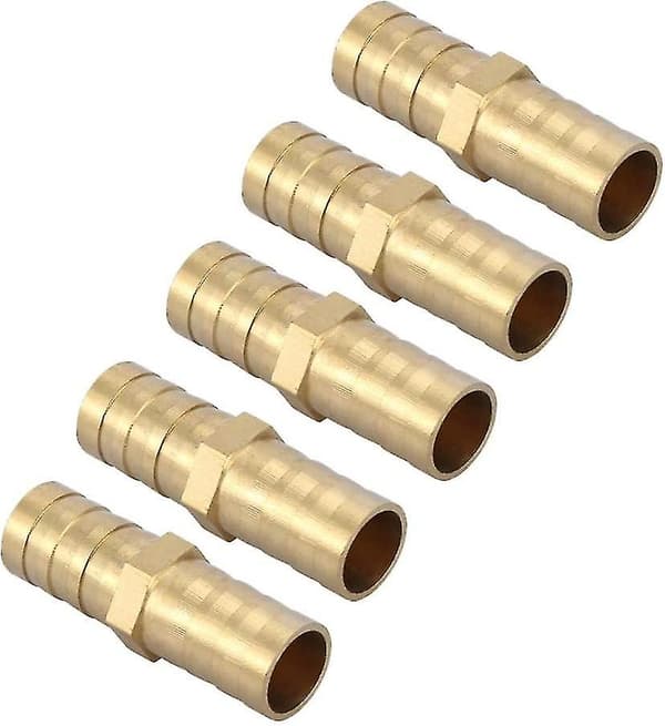 Messingfitting modhage lige forbindelse vandrør slange rørkobling fitting 6/8/10/12/14/16/20mm (12mm 5 stk.)