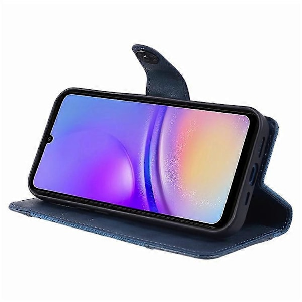 Kompatibelt Skal för Samsung Galaxy A55 5G, skarvad PU-läder magnetisk stängning plånboksfodral DarkBlue
