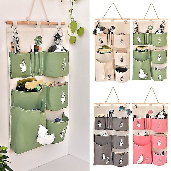 Sød Ugle Dør Garderobe Vægophæng Multi-lomme Opbevaringspose Container Organizer Q