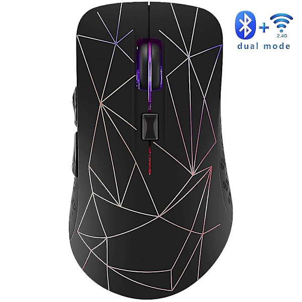 Bluetooth Trådlös Mus 1600 Dual Mode 2 I 1 Trådlös Bluetooth 5.0 + 2.4ghz Mus Uppladdningsbar Gaming Mus