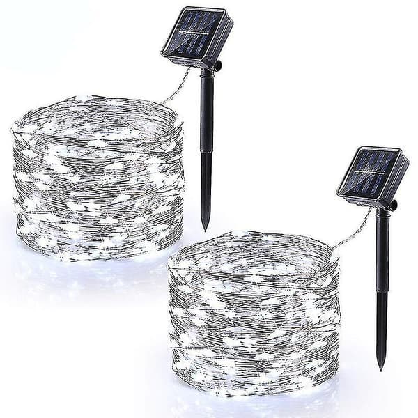Solar LED Strip Lys Til Juledekoration 10m Hvid 2 stk