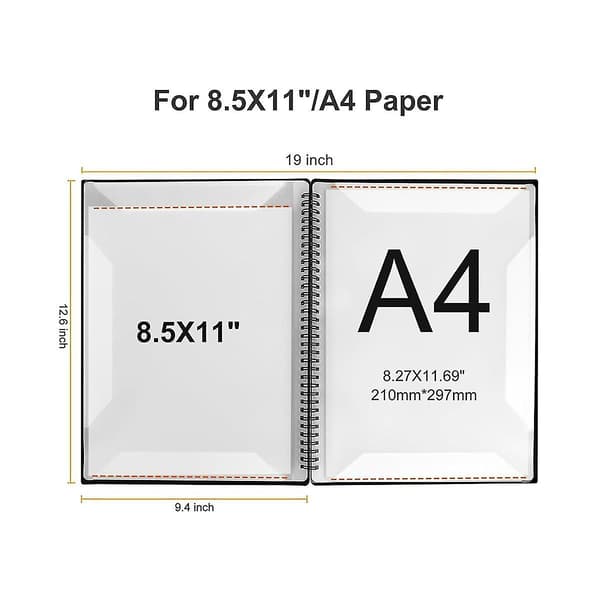 Nodemappe, 60 siders kapacitet, nodemappe/holder, passer til Letter Size A4, skrivbar & De