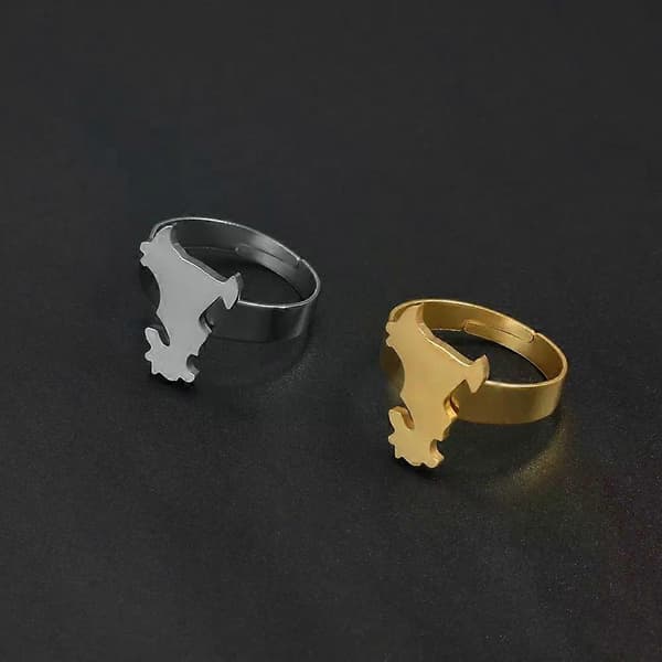 17CM Mayotte Kort Ring Justerbar til Kvinder Piger Frankrig Rustfrit Stål Tilbehør Smykker @368621