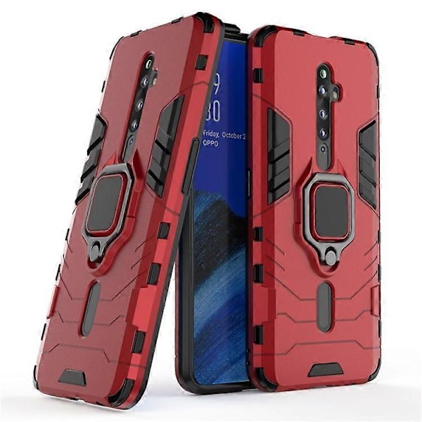 Cool Guard Ringhållare Stöd PC+TPU Hybrid Telefonskal Kompatibelt För OPPO Reno2 Z Red