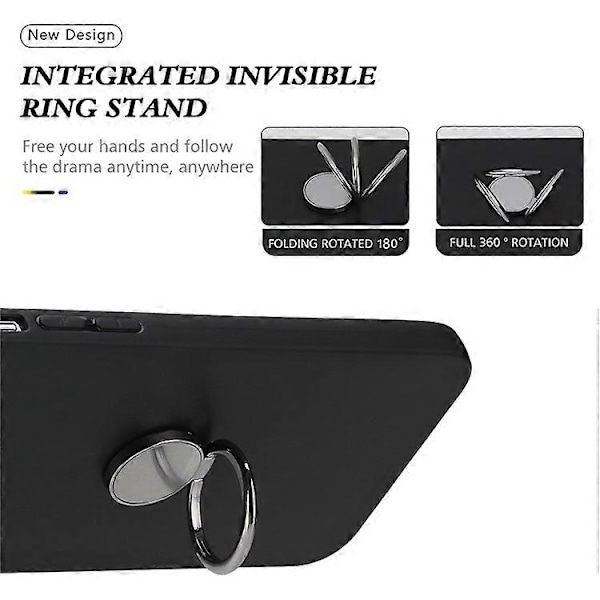 Kompatibel med Sony Xperia 10 VI TPU Cover Ring Kickstand Mat Telefon Cover Fungerer med Magnetisk Bilholder Silver
