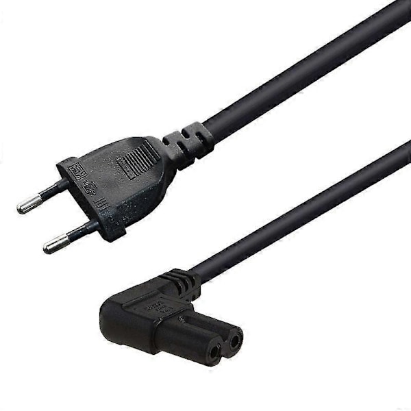 Retvinklet EU Euro AC Strømkabel Ledning EU 2- til Figur 8 C7 til TV, Printere, Kameraer, PS3 (5,0M) (EU Stik)