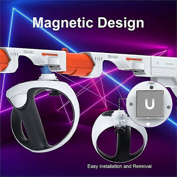 DEVASO Kompatibel til Sony PS VR2 Controller Gun Stock VR Spil Greb Case VR Headset Udskiftningsdele White