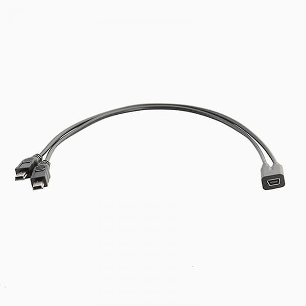 Mini USB 2.0 Hun Til Dobbelt 2 Han Splitter Y Forlænger Oplader Adapter Kabel FTU