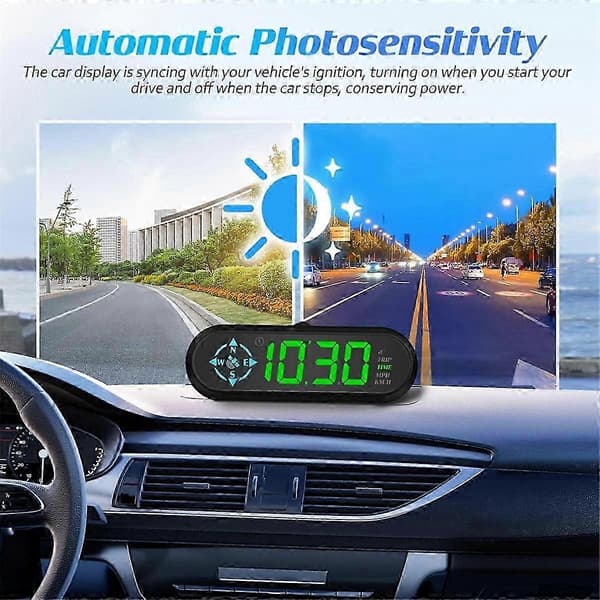 Digital GPS-hastighetssensor for bil, Head-Up Display, hastighetssensor, kilometerteller, frontrute, smart hastighetssensor HUD for kjøretøy