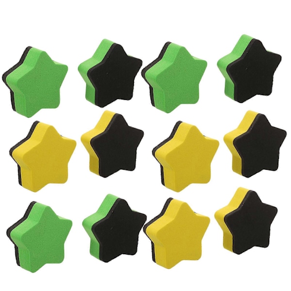 Letvægts Whiteboard Viskere Magnetiske Klasseværelses Tørre Viskere Gul 5,5x5,5cm 12 stk
