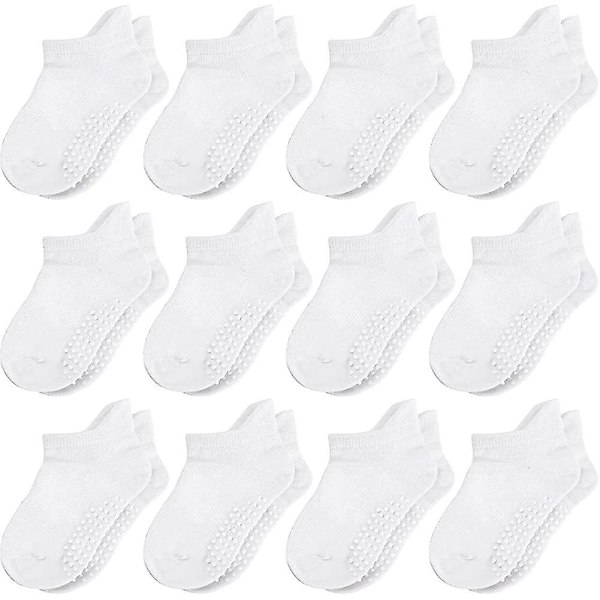 Baby Socks Halksockar - 12 Par Ankelsockar Med Anti-halk Punkt Design 3d