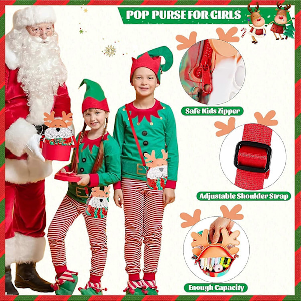 Pop Plånbok Fidget Leksak Axelväska för Flicka, Silikon Pop Crossbody Fidget Väska Julklappsfavoriter, Regnbågsbubbla Ångestlindring Pop Sensorisk Handväska