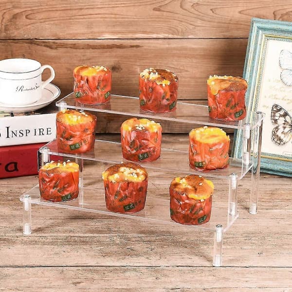 Akryl Displaystativ - Klar 3-trinns Hylle for Figur Samling
