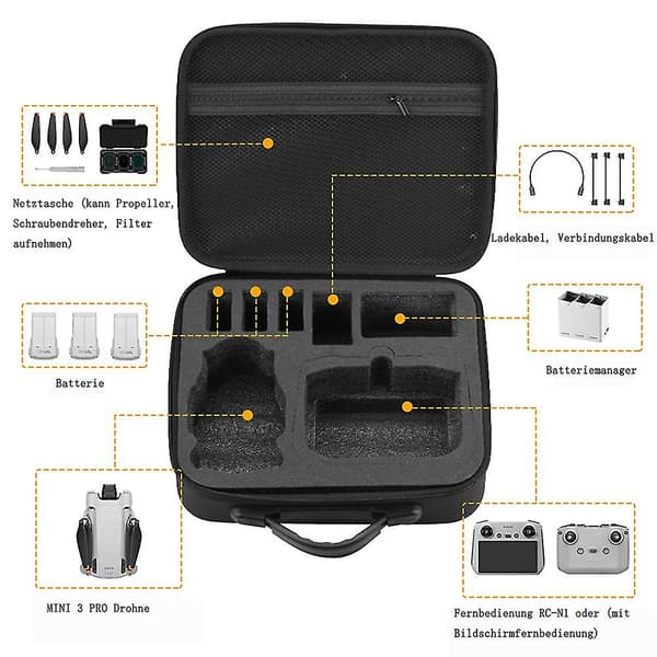 Dji Mini 3 Pro vedenpitävä kotelo - jäykkä kuljetuslaatikko