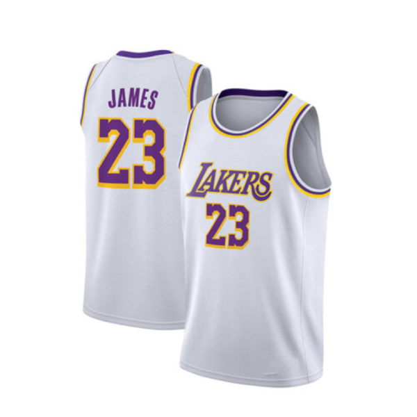 Lakers #23 Ärmlös baskettröja för vuxna white 2XL