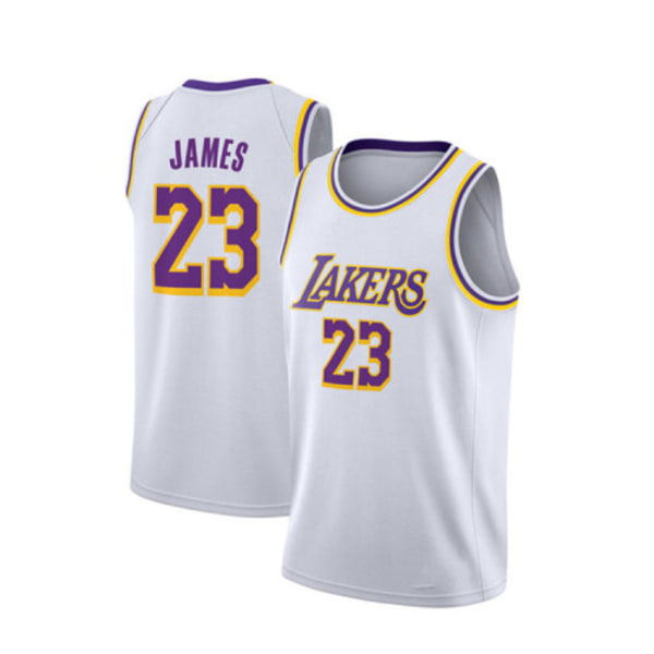 Lakers #23 Ärmlös baskettröja för vuxna white L