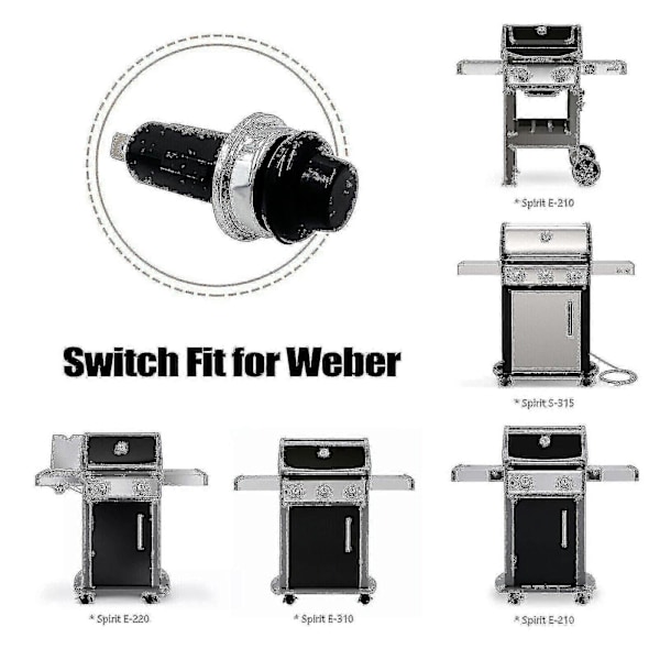7642/7643 Passer til Weber Genesis Ii Elektronisk Tænder Trykknap/kontakt - Yvan