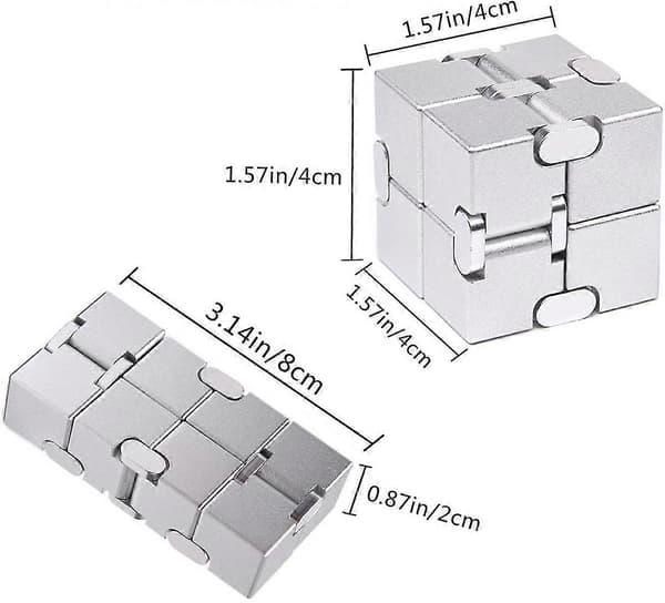 Fidget Cube Ny Version Fidget Fingerlegetøj - Metal Infinity Cube Prime Til Stress- Og Angstrelief/ADHD, Ultra Holdbare Sensoriske Gaver Til Voksne Og