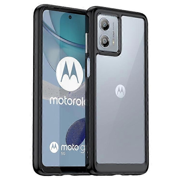 Kompatibel for Motorola Moto G53 5G Mobiltelefon Deksel Anti-ripe TPU + Akryl Telefonveske Black