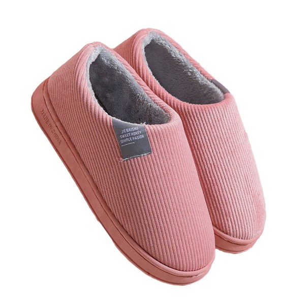 Unisex enfärgade all-inclusive varma tofflor förtjockade varma skor som andas pink 44