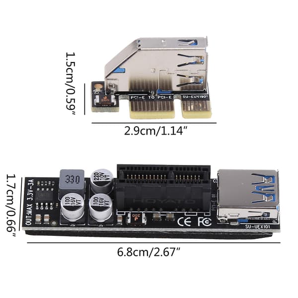 PCIE PCI-E PCI för Express X1 Till PCIE X1 Riser-kort Högeffektiv Förlängningskabel