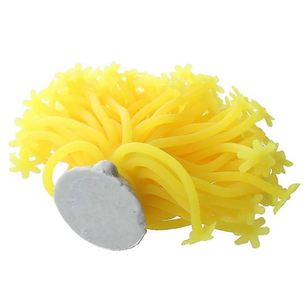 Akvariefisketank Silikone Kunstig Havplante Søanemone Ornament Gul-Excellence