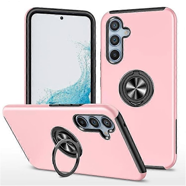 Kompatibel med Samsung Galaxy S23 FE Cover Ring Støtteben Telefon Bagside Cover PinkGold