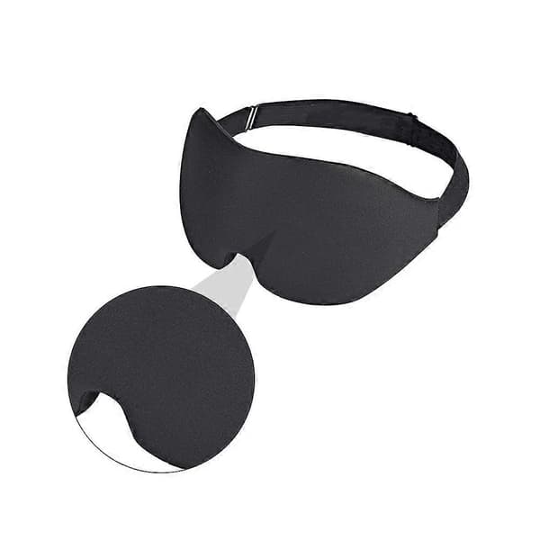 Sovemaske Blød Komfortabel Blindfold Memory Sponge Sort 25X10X3cm 1 Sæt