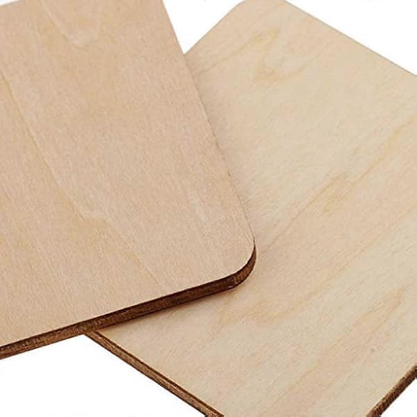 Trefirkant-koppunderlag i tre, uferdige treformer, blanke trebiter for DIY-håndverk, bryllupsdekorasjoner, julepynt