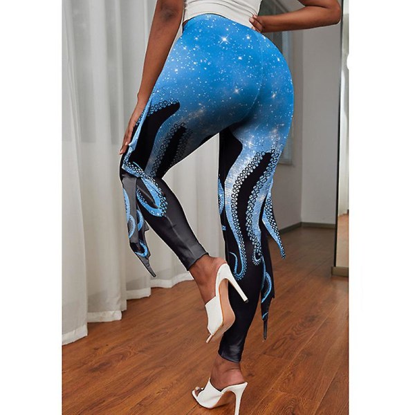 Halloween leggingsit naisille Fishe Scale leggingsit korkeavyötäröiset täyspitkät housut Halloween leggingsit tanssiin style 3 XL