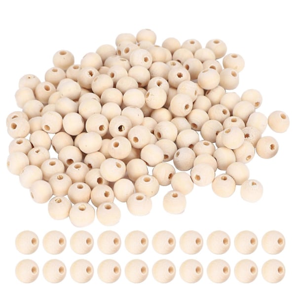 5 pussia puuhelmiä pyöreitä käsintehtyjä DIY viimeistelemättömiä käsityötarvikkeita 4mm/6mm/8mm/10mm (Couleur naturelle 10 mm 100 pices)