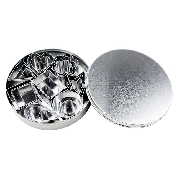 24 stk Mini Kakeform Rustfritt Stål Geometri Leirekutter DIY Keramisk Keramikk Polymer Leire Øredobber Kutteform Verktøy-fg