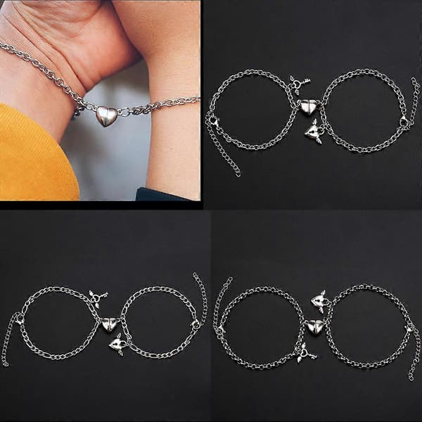 Pararmbånd Kærlighed til nøglelås charme smykker rustfrit stål kædehalskæde
