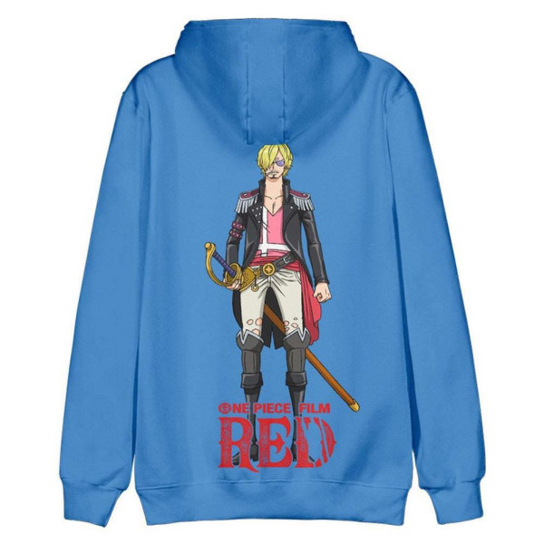 2023 Ny Anime One Piece Casual Huvtröja 3D digitalt tryck blue S