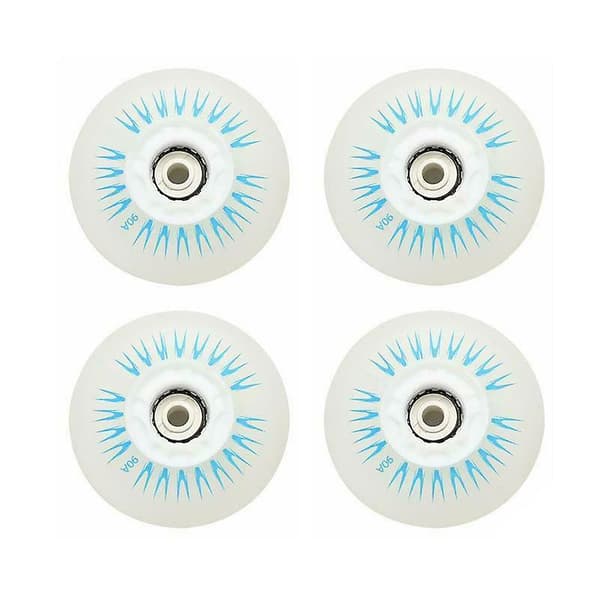 4 stk. Flash Inline Skate Hjul 90A LED Lysende Skøjtehjul 80 76 72 68 Blue 76mm