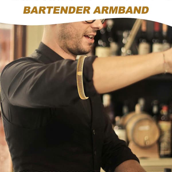 2 stk. Elastisk Bartender Mansjettholder Sklisikre Skjorteermholdere Armbånd
