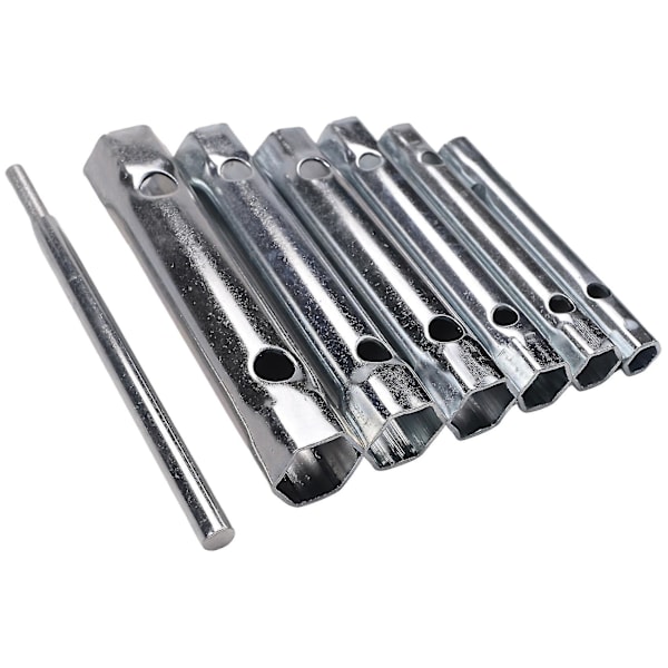 6 stk 8-19 mm metrisk rørformet skiftenøkkelsett rørstang tennplugg skiftenøkkel stål dobbel ende for Automot
